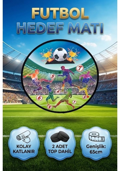 Profesyonel Futbol Hedef Matı 7 Hedefli Taşınabilir Skor Oyunu Adet Mini Top Dahil Oyun Seti