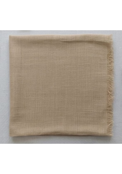 Özense Çift Flamlı Pamuklu İnce Terletmeyen 4 Mevsim Kullanılabilir 100x100 Cm Latte Renkli Yazma Eşarp