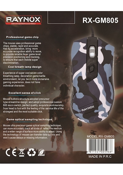Raynox RX-GM805 Kablolu Optik Oyuncu Mouse