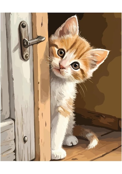 Sayılarla Boyama Tuval Hobi Seti, Fırça Ve Boya Dahil Set Çıtalı 40x50 Cm, Kendin Yap Sayılar