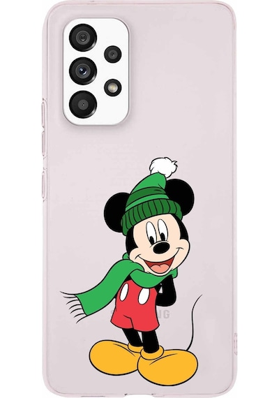 Samsung Uyumlu Galaxy A33 Kapak Mickey Mouse Tasarımlı Şeffaf Silikon Kılıf Şeffaf