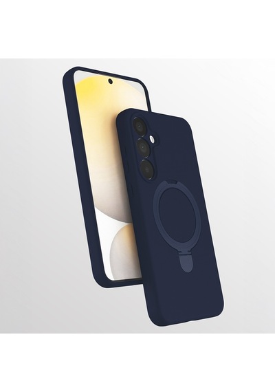 Samsung Galaxy A17 Uyumlu Standlı Magesafe Silikon Kılıf Lacivert