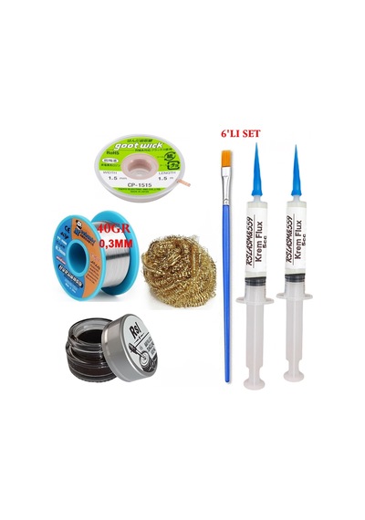 Mechanic Lehim Teli 0,3mm 40gr Havya Uc Temizleyici Rslasm Flux Ve Cp-1515 Lehim Emme Teli Seti1 St04