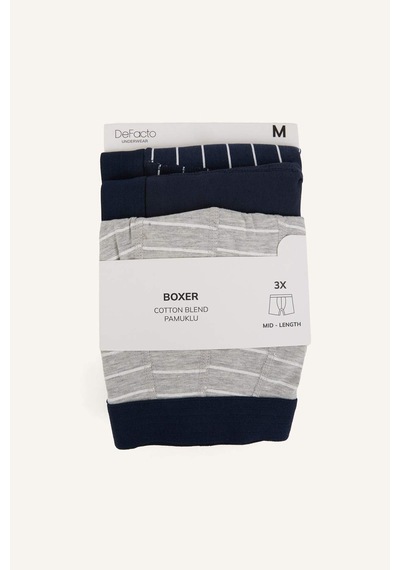 Defacto Regular Fıt Çizgili 3lü Boxer Set H4415ax26spnv135 Lacivert-nv135 Defacto Regular Fıt Çizgili 3lü Boxer Set H4415ax26spnv135 Lacivert-nv135