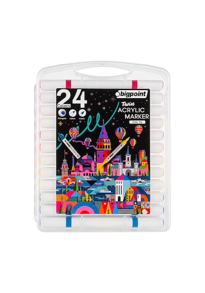 Akrilik Marker Çift Uçlu 24 Renk