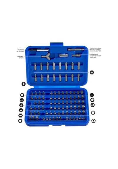 Güvenlik Bit-set Krom-vanadyum-çelik 100 Parça