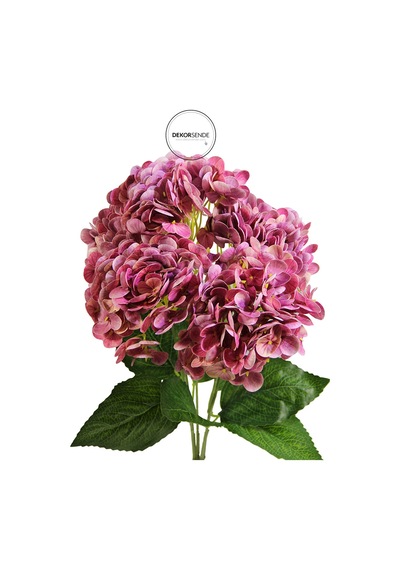Yapay Ortanca Demeti Islak Dokulu Koyu Pembe 43 Cm Koyu - pembe