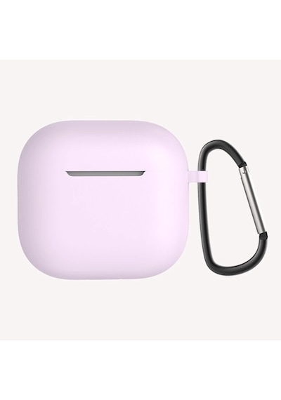 Apple Uyumlu AirPods 4 Kılıfı Silikon Kılıf Şarj Bölümü Tıpalı Soft Yumuşak Kablosuz Şarj Destekli K Lila