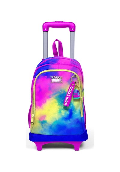 Coral High Kids Renkli Batik Desenli Üç Bölmeli Çekçekli Okul Sırt Çantası 23957