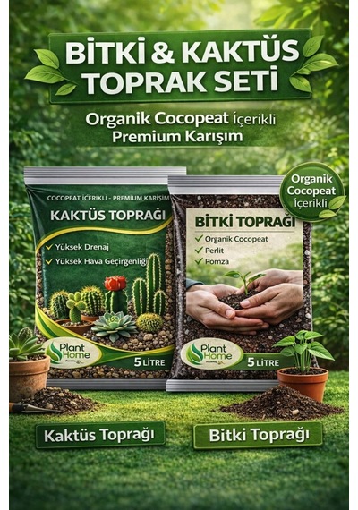 Bitki Ve Kaktüs Toprağı Seti 10 L Organik Cocopeatli Salon Bitkileri Ve Kaktüsler İçin Diğer