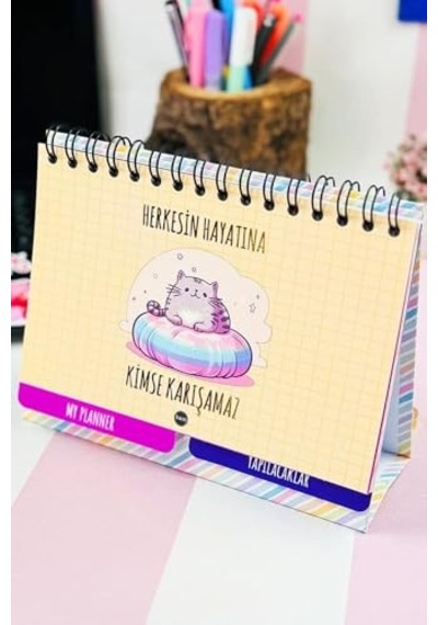 Özel Tasarımlı Yeni Nesil Masa Üstü Planner 2 Sayfa Sticker Kimse Karışamaz