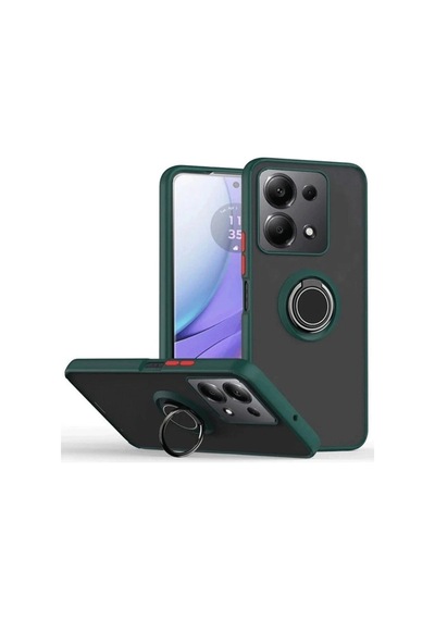 Redmi Note 13 Pro 5g Kılıf Montreal Yüzüklü Silikon Kapak - Yeşil İtdark41403