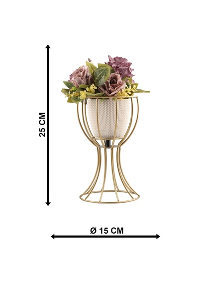 Anafor Saksılık Eskitme 25 Cm Krem Saksı