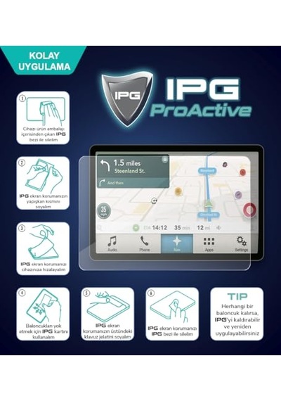 Renault 2020-2023 Clio 5 - Zoe - Captur 2 - Arkana 7.3 Navigation İçin 9h Nano Ipg Proactive Ekran Koruyucu, Pürüzsü Genel