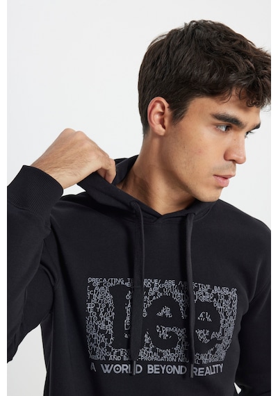 Lee Regular Fit Normal Kesim Kapüşonlu İçi Polarlı Siyah Sweatshirt L242168001 Siyah