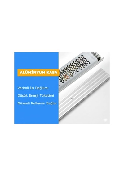12v Ultra Slim Sessiz Şerit Led Trafosu - Cata Metal Kasa İnce Tasarım Klemensli Adaptör 5a / 12.5a / 17a / 21a / 30a Seçenekleri , Ip20 İç Mekan 5 Amper