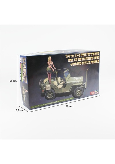 Hasegawa Sp483 52283 1/24 Ölçek, 1/4 Ton 4x4 Utility Truck Cal. 50 M2 Machine Gun W/blond Girl's Figure, Plastik Model Kiti-36148