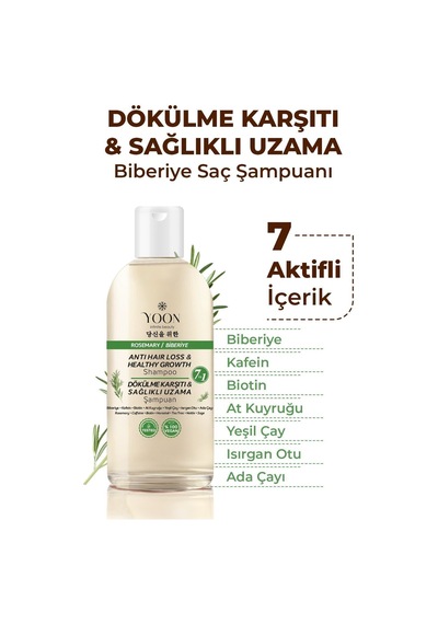Yoon 2'li Vegan Saç Spreyi & Biberiye Şampuanı Saç Bakım Set Tüm Saç Tipleri