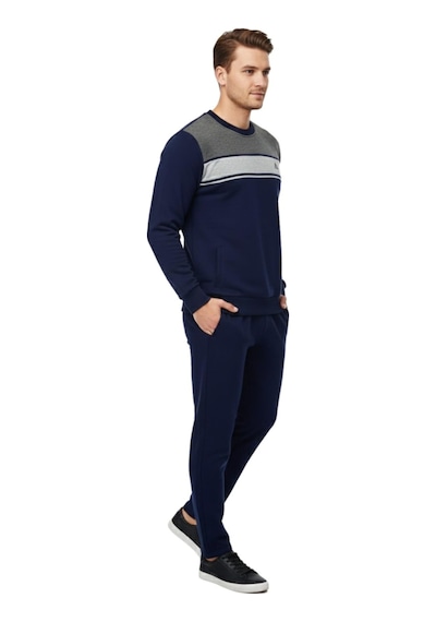 Pandonim Erkek 3 İplik Sıfır Yaka Eşofman Takım 3295 Bgl-st04997 Lacivert