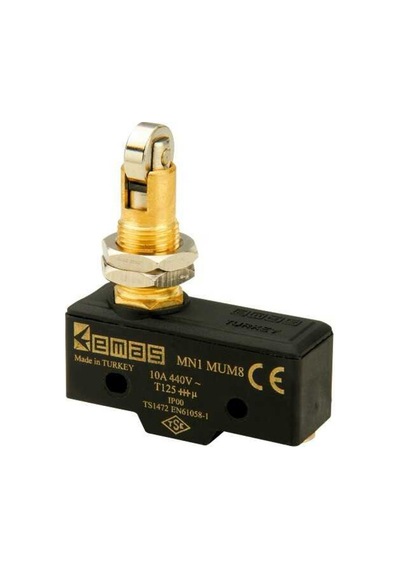 Emas MN1MUM8 Metal Makaralı Pimli 1CO MN1 Serisi Plastik Mini Switch