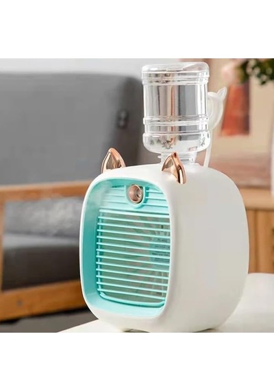 Hava Nemlendiricili Masaüstü Fan Tasinabilir Mini Klima Sogutucu, Mavı