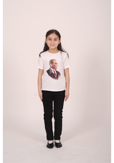 Alm Atatürk Baskılı T-shirt Beyaz