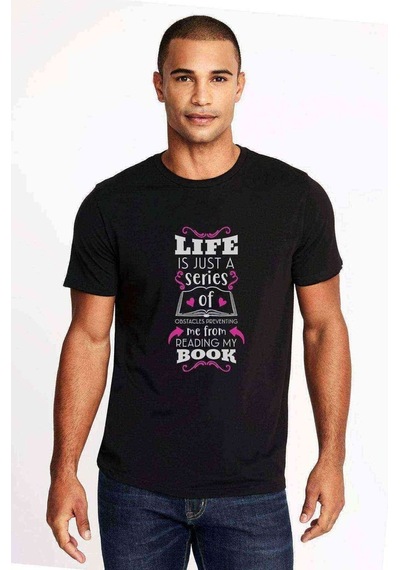 A Series Of Unfortunate Events Book Baskılı Siyah Erkek Tshirt
