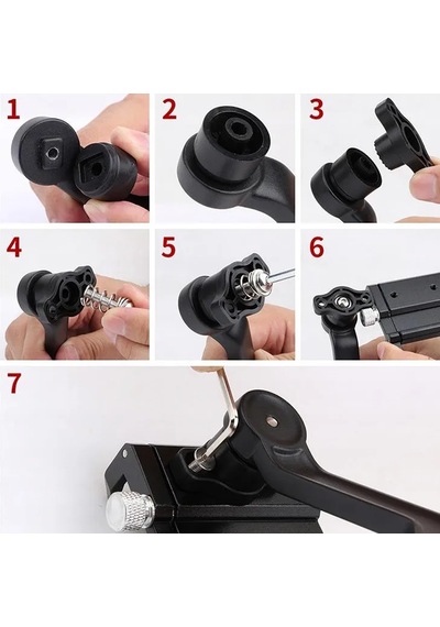 Microcase Gub Pro 2 Alüminyum Alaşım Bisiklet Motosiklet Telefon Tutucu - 55-100mm Dikiz Ayna Bağlantılı Telefon Sabitleyici - Al5773 Siyah