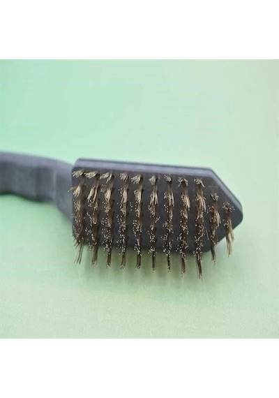 Metal Tel Fırça Plastik Saplı Pas Kir Sökme Temizleme Fırçası Açık Ceviz