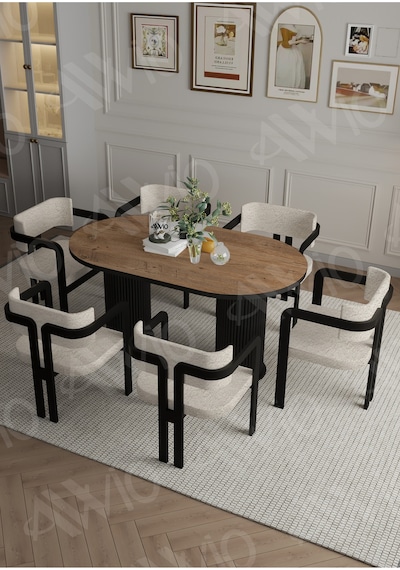 Avvio Calina Bohem Ayak 6'lı Tokyo Metal Demonte Sandalye 80x160 Masa Sandalye Takımı Akçaağaç Avvio Calina Bohem Ayak 6'lı Tokyo Metal Demonte Sandalye 80x160 Masa Sandalye Takımı Akçaağaç