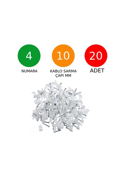 Tek-iş Beton Çivili Kablo Tutucu Kroşe No: 4 - 10mm 20 Adet