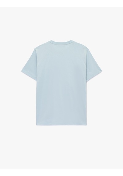 Koton Regular Fit Kısa Kollu Pamuklu Bisiklet Yaka Baskılı Tişört Mavi 6sam10042mk Mavi