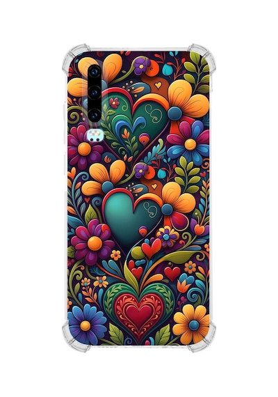 Printify Huawei P30 İle Uyumlu Düşlerin Dansı Serisi Çiçeklerin Dansı Tasarımlı Uv Baskılı Köşe Korumalı Antişok Kılıf Şeffaf
