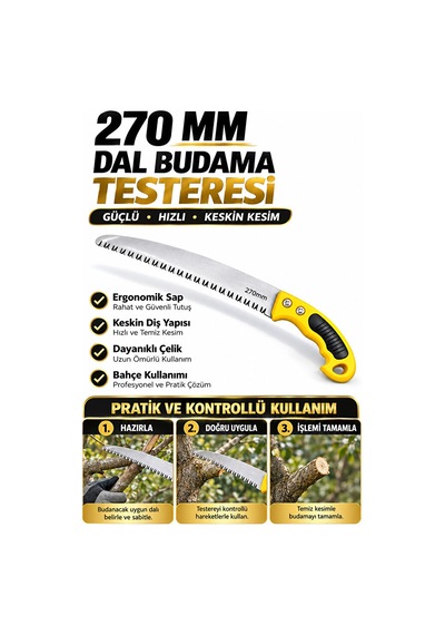 Dal Budama Testeresi 270 Mm Ağaç Kesme İçin
