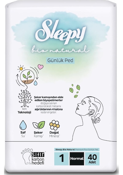 Sleepy Bio Natural Premium Plus Günlük Ped Normal Ped 40 Adet