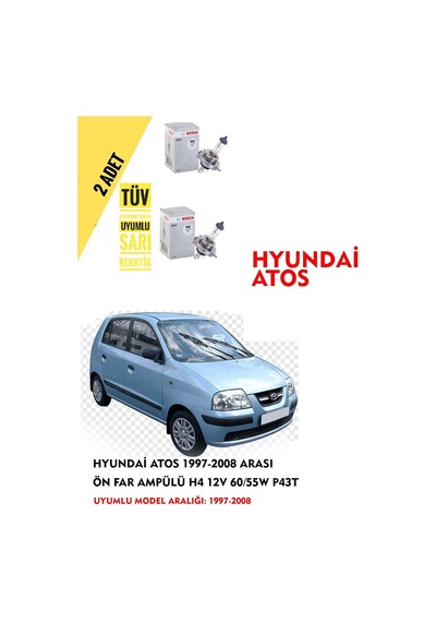 Hyundai Atos 1997-2008 Arası Ön Far Ampül Takımı 2 Adet