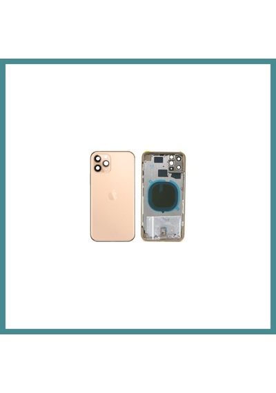 Trendexa Apple iPhone Uyumlu 11 Pro Max Uyumlu İçin Boş Kasa Gold Mac