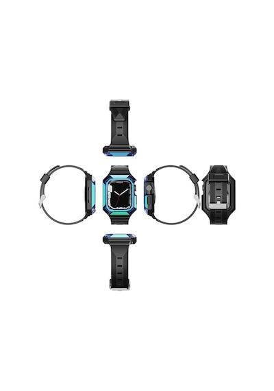 Apple Uyumlu  Watch 7 41 MM Kordon Kasa Koruyuculu Silikon Kordon 88