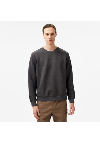 Nautica Erkek Gri Regular Fit Sweatshirt Düz K37225t Gri