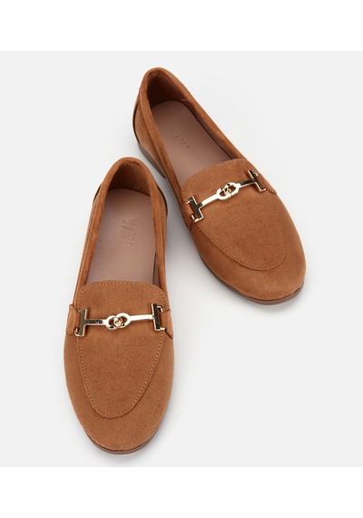 Hotiç Kadın Taba Süet Toka Detaylı Günlük Loafer