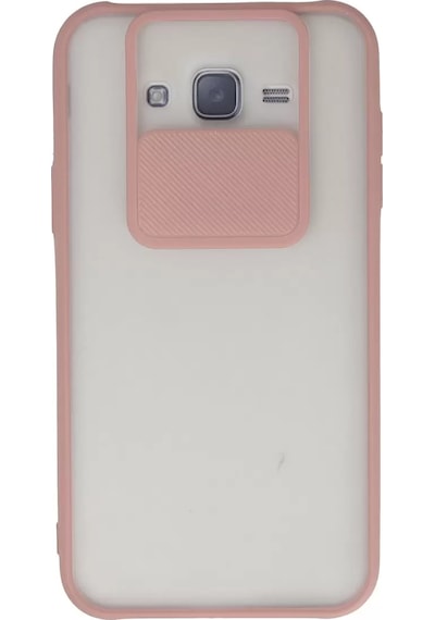 Newface  Samsung  Uyumlu Galaxy J7 Kılıf Palm Buzlu Kamera Sürgülü Silikon - Pembe