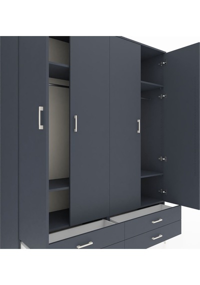 Hyperion Gardrop 6 Raflı 4 Çekmeceli 2 Askılı 176x44x221 Antrasit-antrasit Antrasit Hyperion Gardrop 6 Raflı 4 Çekmeceli 2 Askılı 176x44x221 Antrasit-antrasit Antrasit