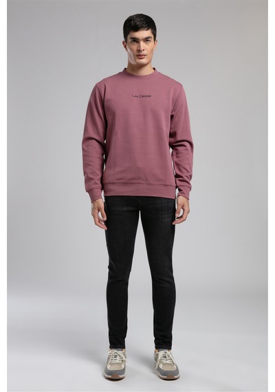 Lee Cooper Dorres Erkek O Yaka Sweatshirt Gül Kurusu-21006 Gül Kurusu