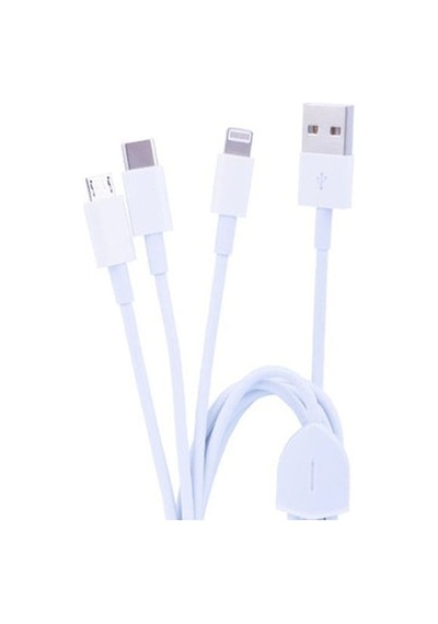 Ally Ma039-A Usb Kablo Micro-Usb, Type C - Apple iPhone Uyumlu Lightning 3In1-Beyaz