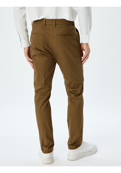 Koton Chino Pantolon Slim Fit Cep Detaylı Pamuklu Haki 5wam40037hw Haki