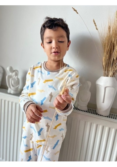 Key Kids Modal Köpekli Pijama Takımı 2-10 Yaş Çok Renkli