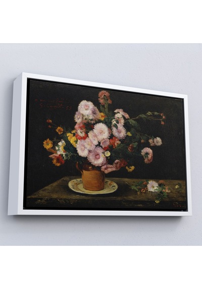 Ahşap Çerçeveli Aster Buketi, 1859, Gustave Courbet Tablo-7059