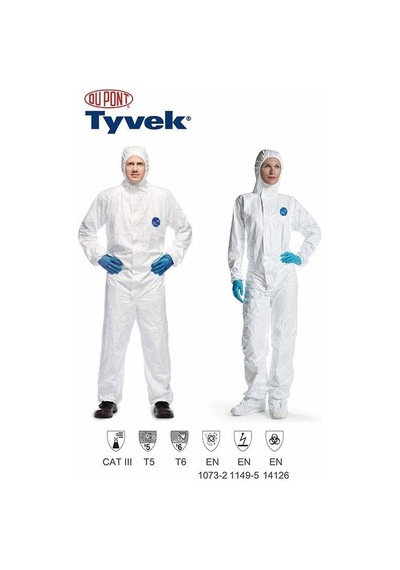 Dupont Tyvek 500 Xpert Başlıklı Kimyasal Koruyucu Tulum - L