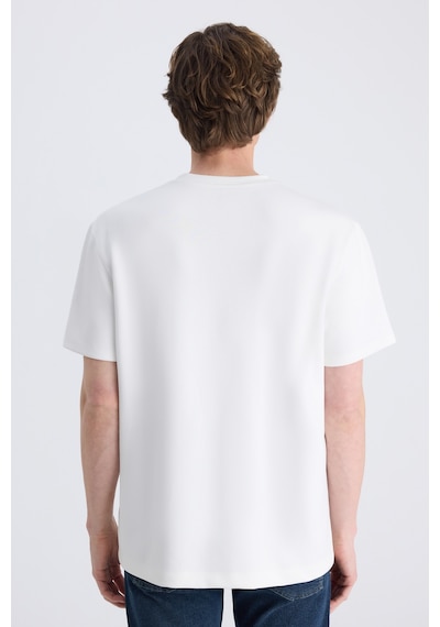 Twn Relaxed Fit Beyaz Düz Rayon T-shirt 4ec1461711372 801