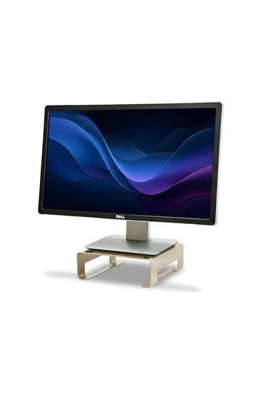 Ayrex Prexua Riser Masaüstü Monitör Standı - Monitör Yükseltici Gold, Small